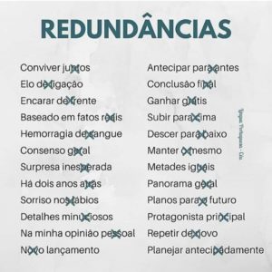 redundancia en portugués